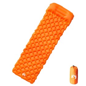 Inflatable camping mattress with pillow for 1 person, orange. by vidaXL, Sleeping mats - Ref: Foro24-4007109, Price: 32,19 €,...