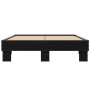 Estructura de cama madera de ingeniería y metal negro 135x190cm de vidaXL, Camas y somieres - Ref: Foro24-845892, Precio: 106...