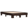 Estructura cama madera ingeniería metal marrón roble 140x190 cm de vidaXL, Camas y somieres - Ref: Foro24-845901, Precio: 108...