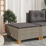 Gartenhocker und Kissen synthetisches Rattan grau 63,5x56x32 cm von vidaXL, Hocker für den Außenbereich - Ref: Foro24-365912,...