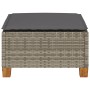 Gartenhocker und Kissen synthetisches Rattan grau 63,5x56x32 cm von vidaXL, Hocker für den Außenbereich - Ref: Foro24-365912,...