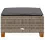 Gartenhocker und Kissen synthetisches Rattan grau 63,5x56x32 cm von vidaXL, Hocker für den Außenbereich - Ref: Foro24-365912,...