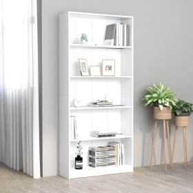 5-tier white plywood shelf 80x24x175cm by vidaXL, Bookcases and shelves - Ref: Foro24-800918, Price: 88,00 €, Discount: %