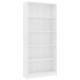 5-tier white plywood shelf 80x24x175cm by vidaXL, Bookcases and shelves - Ref: Foro24-800918, Price: 98,39 €, Discount: %