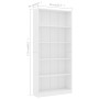 Estantería de 5 niveles madera contrachapada blanca 80x24x175cm de vidaXL, Librerías y estanterías - Ref: Foro24-800918, Prec...