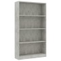 4-stöckiges Regal aus betongrauem Sperrholz, 80 x 24 x 142 cm von vidaXL, Bücherregale und Regale - Ref: Foro24-800913, Preis...