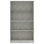 Estantería de 4 niveles contrachapada gris hormigón 80x24x142cm de vidaXL, Librerías y estanterías - Ref: Foro24-800913, Prec...