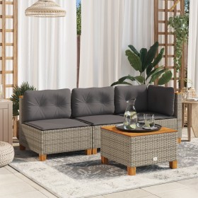 Garden sofa without armrests with gray PE rattan cushions by vidaXL, Outdoor sofas - Ref: Foro24-365906, Price: 95,60 €, Disc...