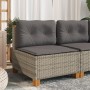 Garden sofa without armrests with gray PE rattan cushions by vidaXL, Outdoor sofas - Ref: Foro24-365906, Price: 95,54 €, Disc...