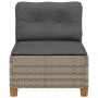 Garden sofa without armrests with gray PE rattan cushions by vidaXL, Outdoor sofas - Ref: Foro24-365906, Price: 95,54 €, Disc...