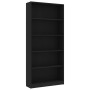 5-stöckiges Regal aus schwarzem Sperrholz 80x24x175 cm von vidaXL, Bücherregale und Regale - Ref: Foro24-800919, Preis: 103,8...