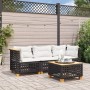 3-Sitzer-Gartensofa mit schwarzen Kissen aus synthetischem Rattan von vidaXL, Outdoor-Sofas - Ref: Foro24-365938, Preis: 259,...