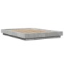 Estructura de cama madera de ingeniería gris hormigón 135x190cm de vidaXL, Camas y somieres - Ref: Foro24-3281227, Precio: 15...