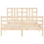 Estructura de cama de matrimonio con cabecero madera maciza de vidaXL, Camas y somieres - Ref: Foro24-3193926, Precio: 144,86...