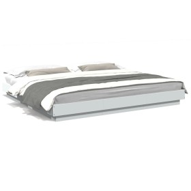 Estructura de cama madera de ingeniería blanca 200x200 cm de vidaXL, Camas y somieres - Ref: Foro24-3281161, Precio: 180,99 €...