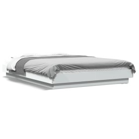 Estructura de cama madera de ingeniería blanca 120x200 cm de vidaXL, Camas y somieres - Ref: Foro24-3281196, Precio: 150,99 €...