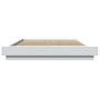 White engineered wood bed frame 120x200 cm by vidaXL, Beds and slatted bases - Ref: Foro24-3281196, Price: 150,99 €, Discount: %