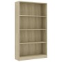 4-level oak-colored plywood bookshelf 80x24x142cm by vidaXL, Bookcases and shelves - Ref: Foro24-800912, Price: 88,73 €, Disc...