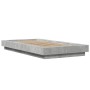 Estructura de cama madera de ingeniería gris hormigón 100x200cm de vidaXL, Camas y somieres - Ref: Foro24-3281206, Precio: 13...