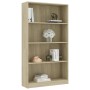 4-level oak-colored plywood bookshelf 80x24x142cm by vidaXL, Bookcases and shelves - Ref: Foro24-800912, Price: 88,73 €, Disc...