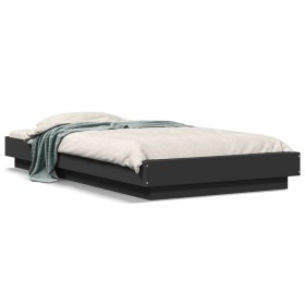 Estructura de cama madera de ingeniería negra 75x190 cm de vidaXL, Camas y somieres - Ref: Foro24-3281246, Precio: 120,99 €, ...