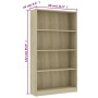 4-level oak-colored plywood bookshelf 80x24x142cm by vidaXL, Bookcases and shelves - Ref: Foro24-800912, Price: 88,73 €, Disc...