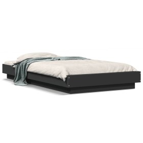 Estructura de cama madera de ingeniería negra 100x200 cm de vidaXL, Camas y somieres - Ref: Foro24-3281204, Precio: 138,99 €,...