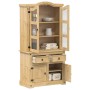 Corona solid pine wood cabinet with display case 100x48.5x179 cm by vidaXL, Sideboards - Ref: Foro24-4005681, Price: 406,34 €...