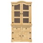 Corona solid pine wood cabinet with display case 100x48.5x179 cm by vidaXL, Sideboards - Ref: Foro24-4005681, Price: 406,34 €...