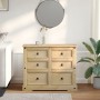 Corona solid pine wood chest of drawers 110x43x91 cm by vidaXL, Storage trunks - Ref: Foro24-4005676, Price: 223,11 €, Discou...