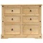 Corona solid pine wood chest of drawers 110x43x91 cm by vidaXL, Storage trunks - Ref: Foro24-4005676, Price: 223,11 €, Discou...