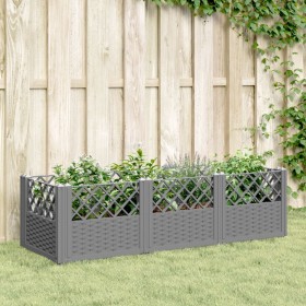 Planter with light gray PP pegs 123.5x43.5x43.5 cm by vidaXL, Pots and planters - Ref: Foro24-368018, Price: 54,99 €, Discoun...