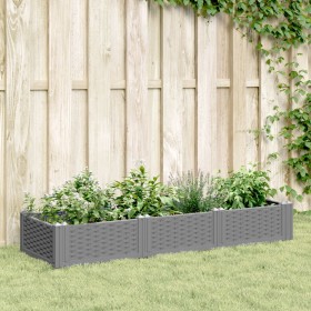 Planter with light gray PP pegs 125x40x28.5 cm by vidaXL, Pots and planters - Ref: Foro24-368013, Price: 37,99 €, Discount: %