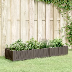 Planter with brown PP pegs 125x40x28.5 cm by vidaXL, Pots and planters - Ref: Foro24-368011, Price: 46,99 €, Discount: %