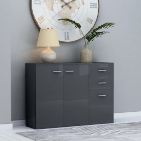 Glossy gray plywood sideboard 105x30x75 cm by vidaXL, Sideboards - Ref: Foro24-800701, Price: 147,87 €, Discount: %