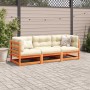 3-piece garden sofa set with pine wood and brown wax cushions. by vidaXL, Garden sets - Ref: Foro24-3299269, Price: 360,37 €,...