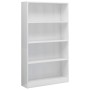 4-stufiges Regal aus glänzend weißem Sperrholz, 80 x 24 x 142 cm von vidaXL, Bücherregale und Regale - Ref: Foro24-800915, Pr...