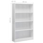 4-stufiges Regal aus glänzend weißem Sperrholz, 80 x 24 x 142 cm von vidaXL, Bücherregale und Regale - Ref: Foro24-800915, Pr...