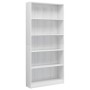 5-tier glossy white plywood shelf 80x24x175cm by vidaXL, Bookcases and shelves - Ref: Foro24-800924, Price: 97,99 €, Discount: %