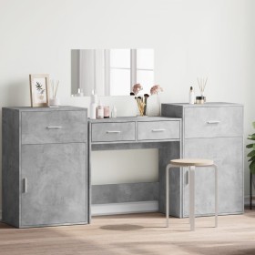 4-piece engineered wood vanity set in gray concrete by vidaXL, Bedroom furniture sets - Ref: Foro24-3276528, Price: 241,07 €,...