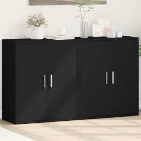 Sideboard aus Holzwerkstoff 2 Stück schwarz 60x31x70 cm von vidaXL, Sideboards - Ref: Foro24-3276540, Preis: 118,99 €, Rabatt: %