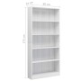 5-stufiges Regal aus glänzend weißem Sperrholz, 80 x 24 x 175 cm von vidaXL, Bücherregale und Regale - Ref: Foro24-800924, Pr...