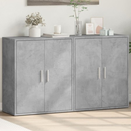 Sideboard aus Ingenieurholz 2 Stück Beton grau 60x31x70 cm von vidaXL, Sideboards - Ref: Foro24-3276542, Preis: 115,91 €, Rab...