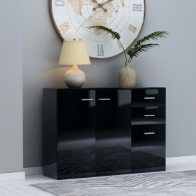 Glossy black plywood sideboard 105x30x75 cm by vidaXL, Sideboards - Ref: Foro24-800700, Price: 148,99 €, Discount: %