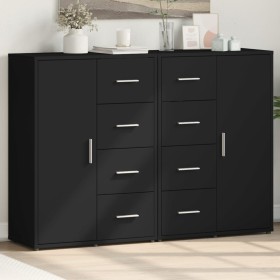 Aparadores 2 unidades madera de ingeniería negro 60x31x84 cm de vidaXL, Aparadores - Ref: Foro24-3276589, Precio: 182,61 €, D...