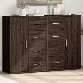 2 brown oak engineered wood sideboards 60x31x84 cm by vidaXL, Sideboards - Ref: Foro24-3276594, Price: 185,99 €, Discount: %