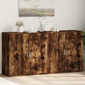 Display cabinets 2 units engineered wood smoked oak 79x38x80 cm by vidaXL, Sideboards - Ref: Foro24-3276606, Price: 162,71 €,...