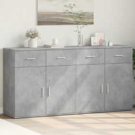 2 gray concrete effect engineered wood sideboards 79x38x80 cm by vidaXL, Sideboards - Ref: Foro24-3276619, Price: 193,09 €, D...