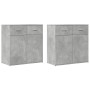 2 gray concrete effect engineered wood sideboards 79x38x80 cm by vidaXL, Sideboards - Ref: Foro24-3276619, Price: 193,09 €, D...