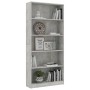 Estantería de 5 niveles contrachapada gris hormigón 80x24x175cm de vidaXL, Librerías y estanterías - Ref: Foro24-800922, Prec...